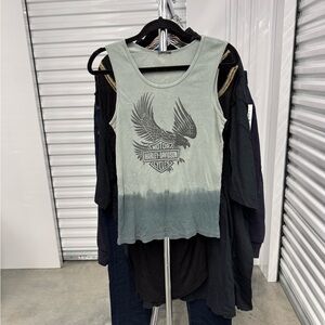 Harley-Davidson Green Sleeveless Top